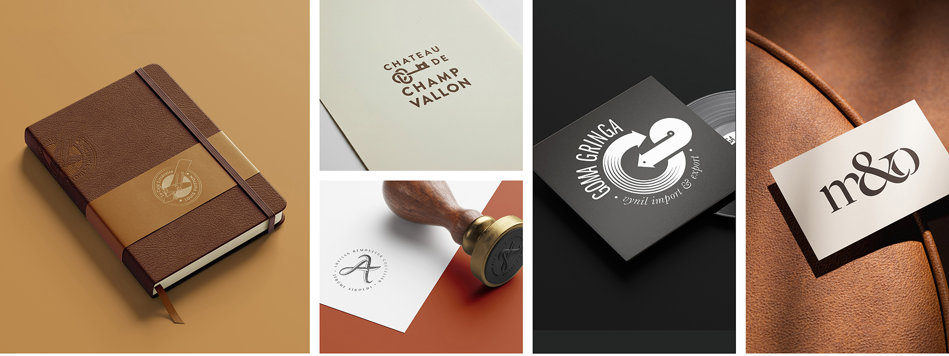 LE CAFÉ LITTÉRAIRE — Branding, Identité visuelle — Louis Vuitton ; CHATEAU DE CHAMPVALLON | Résidence standing ; AIROLDI | Coutellerie ; GOMA GRINGA | Vinyls ; M&O | Agence événementielle